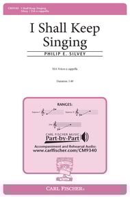 cover I Shall Keep Singing SSA choral sheet music cover